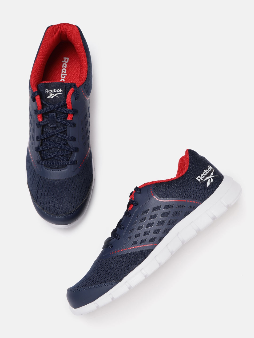 

Reebok Men Navy Blue Solid Guide Stride LP Running Shoes