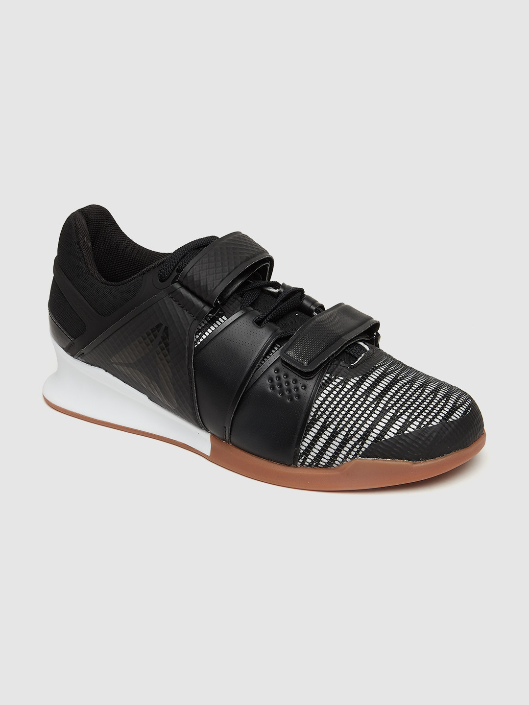

Reebok Men Black & White Legacy Lifter FlexWeave Striped Training Shoes