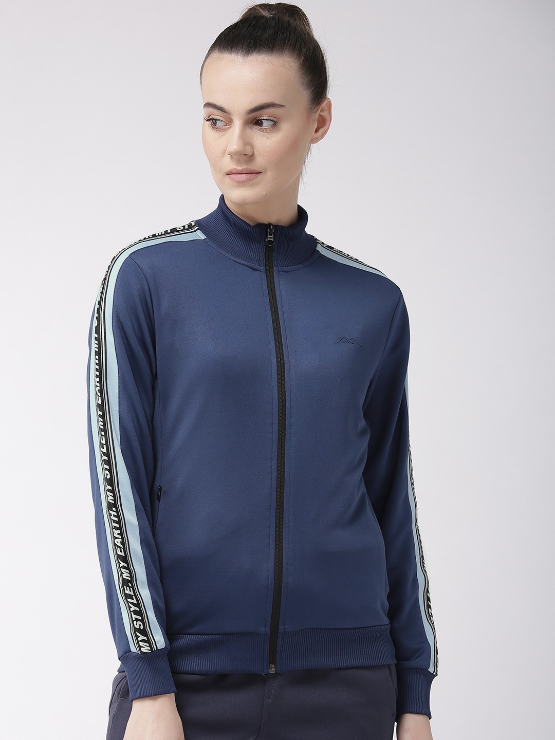 

Alcis Women Navy Blue Solid Lightweight Sporty Jacket