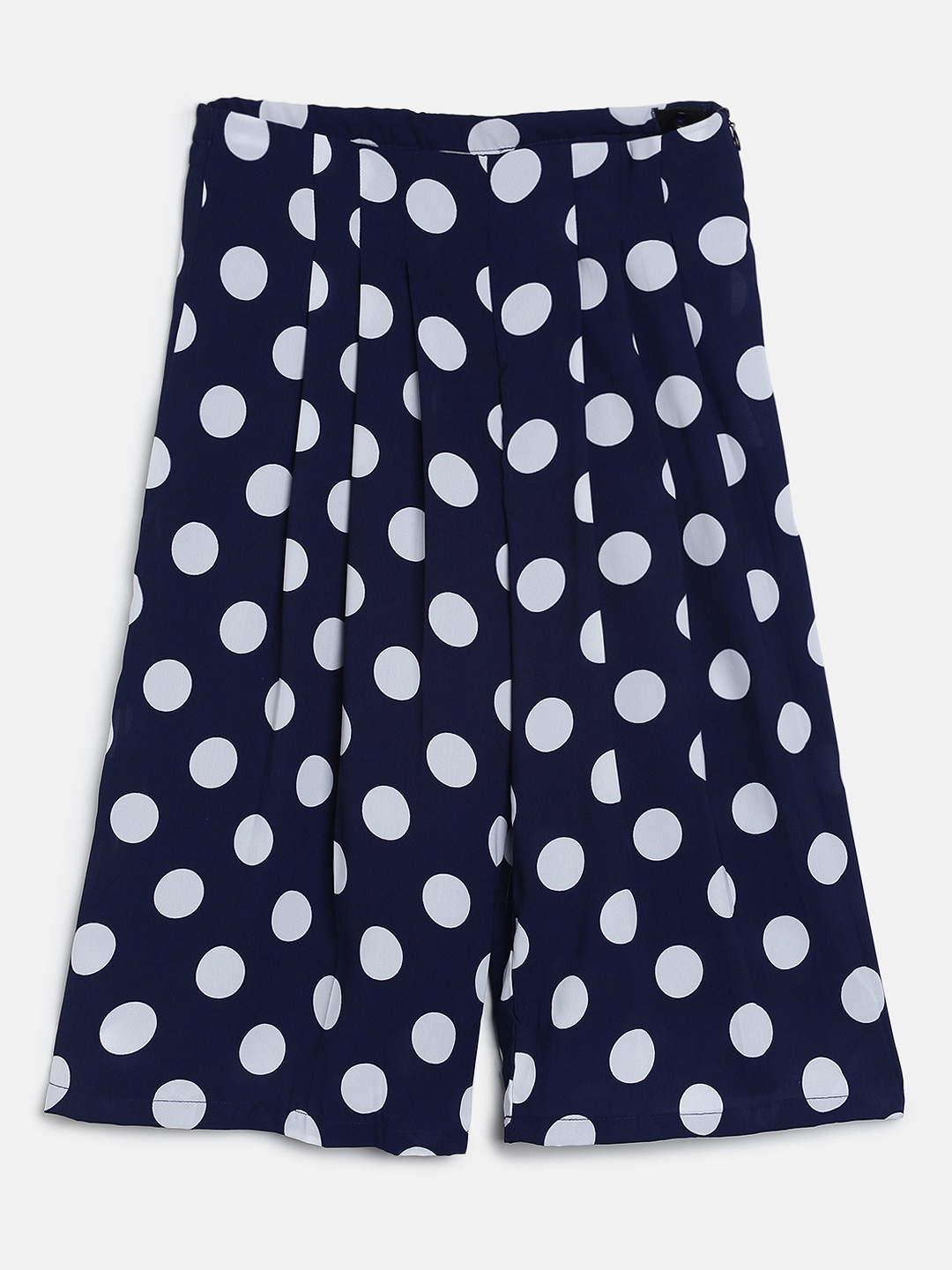 

Peppermint Girls Navy Blue & White Printed Culottes