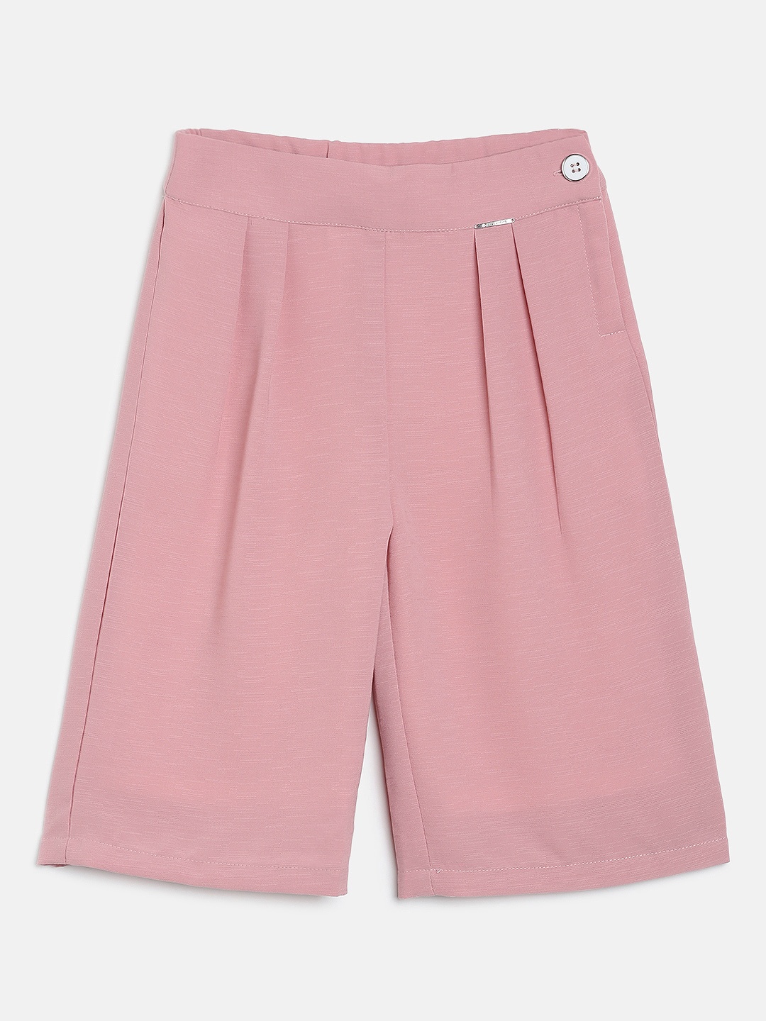 

Peppermint Girls Peach-Coloured Solid Culottes