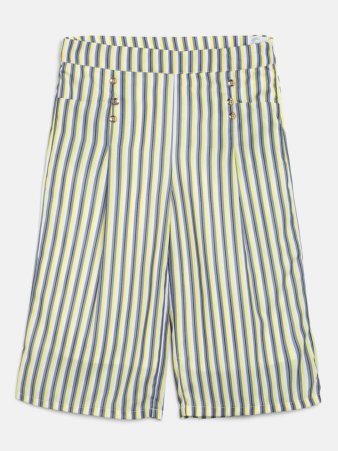 

Peppermint Girls Yellow & Grey Striped Culottes