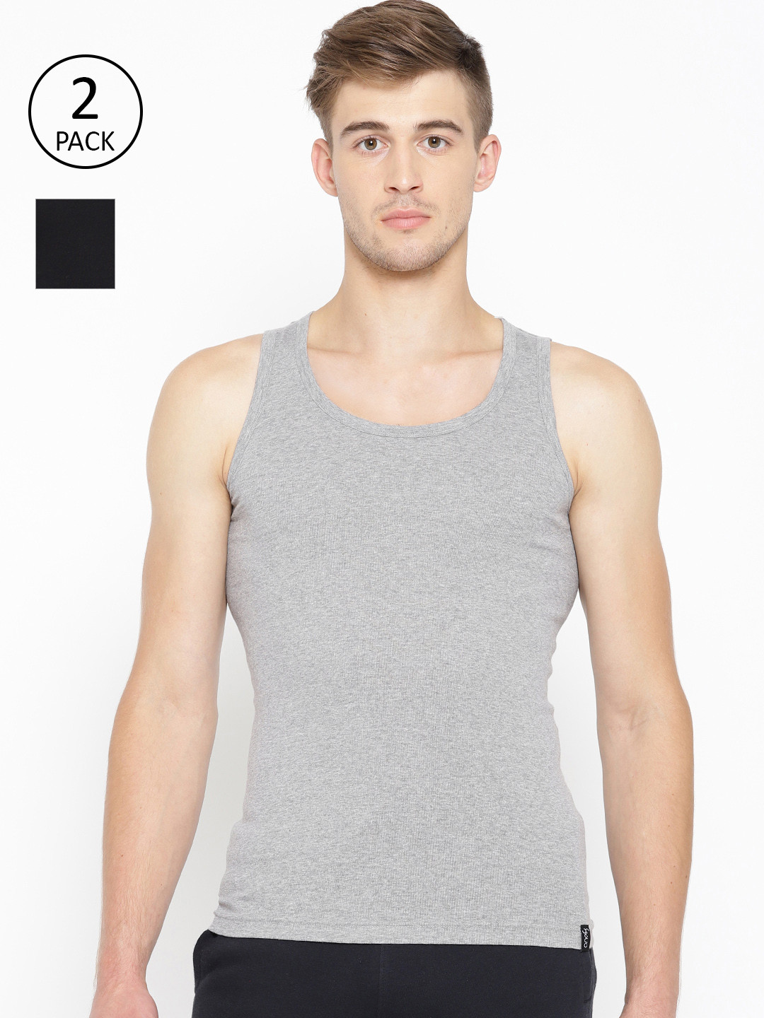 

one8 by Virat Kohli Men Pack Of 2 Innerwear Vest 10486242, Grey