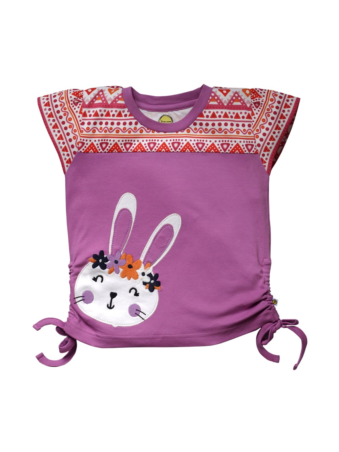 

Pranava Girls Purple & White Organic Cotton Printed Sustainable Top