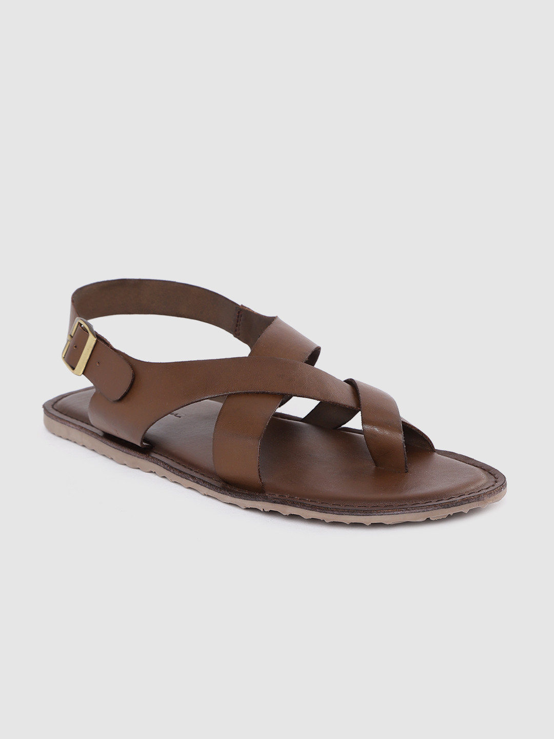 

Mast & Harbour Men Coffee Brown Solid Comfort Sandals