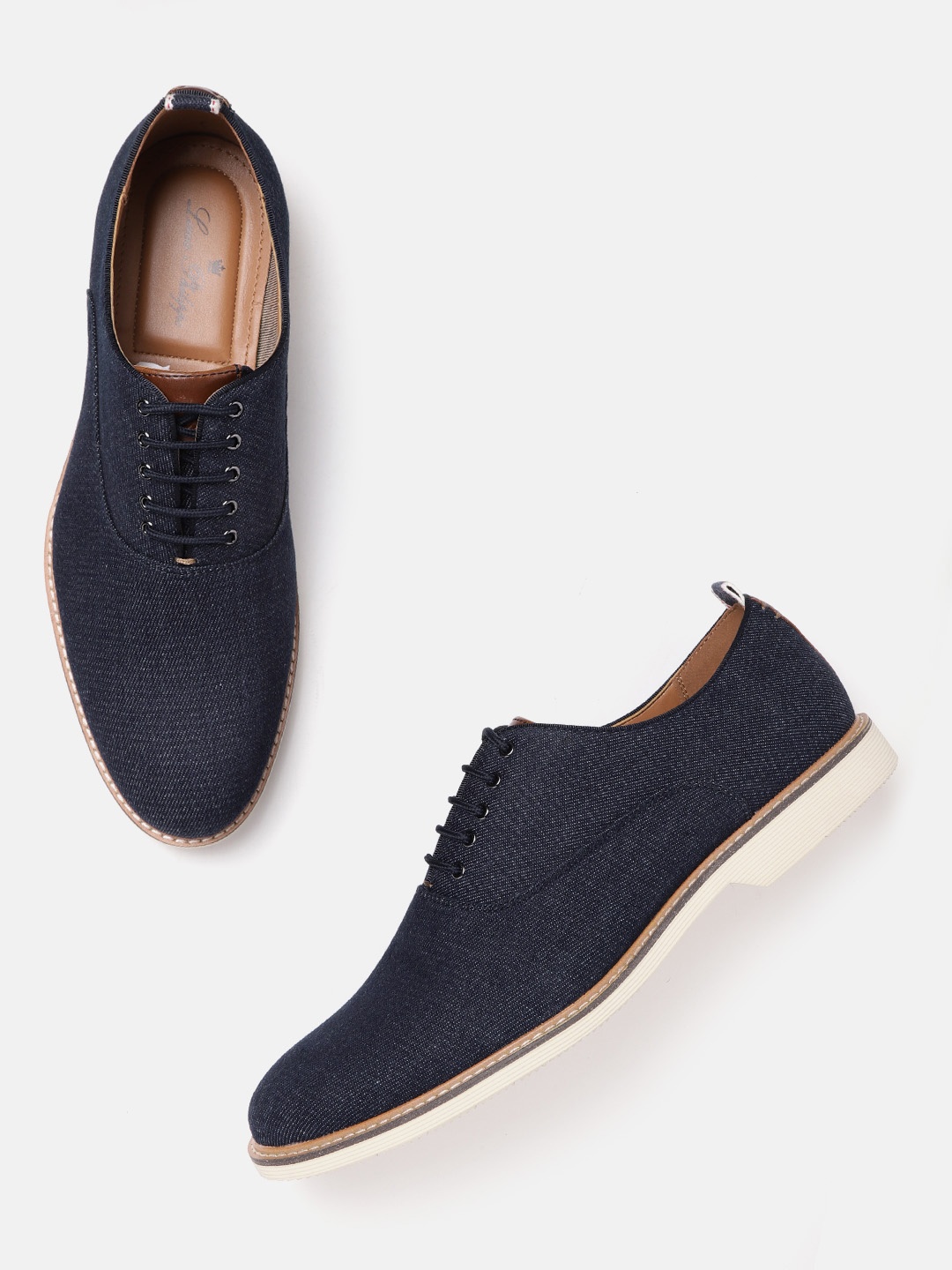 

Louis Philippe Men Navy Blue Denim Oxfords