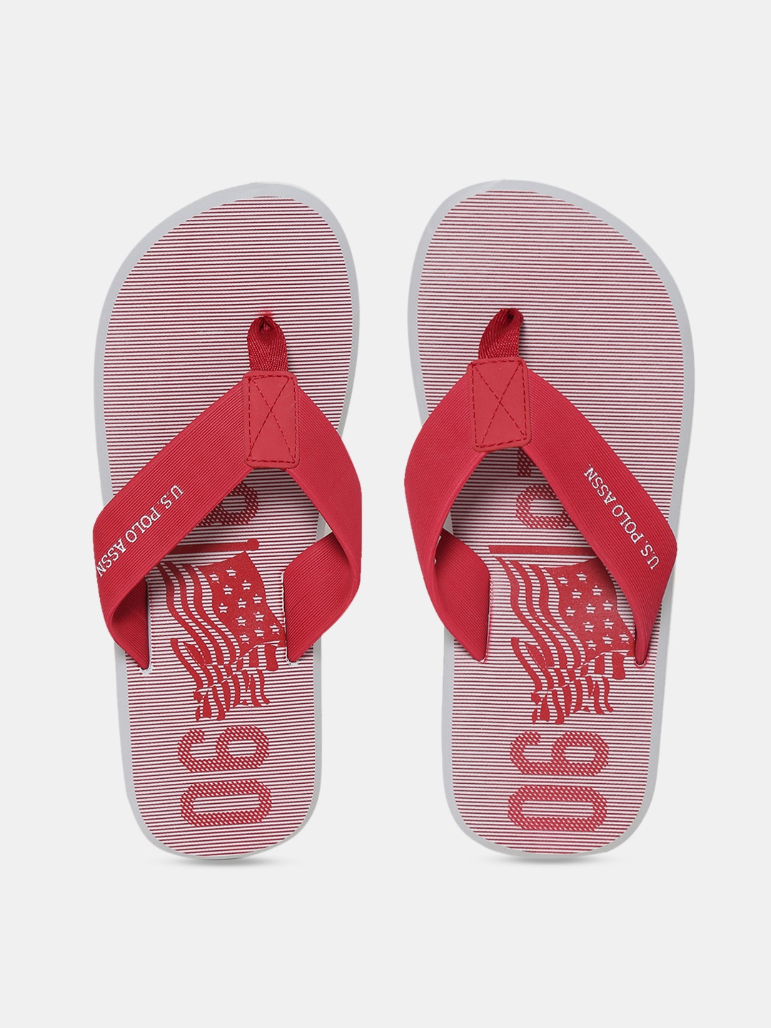 

U.S. Polo Assn. Men Red Printed Thong Flip-Flops