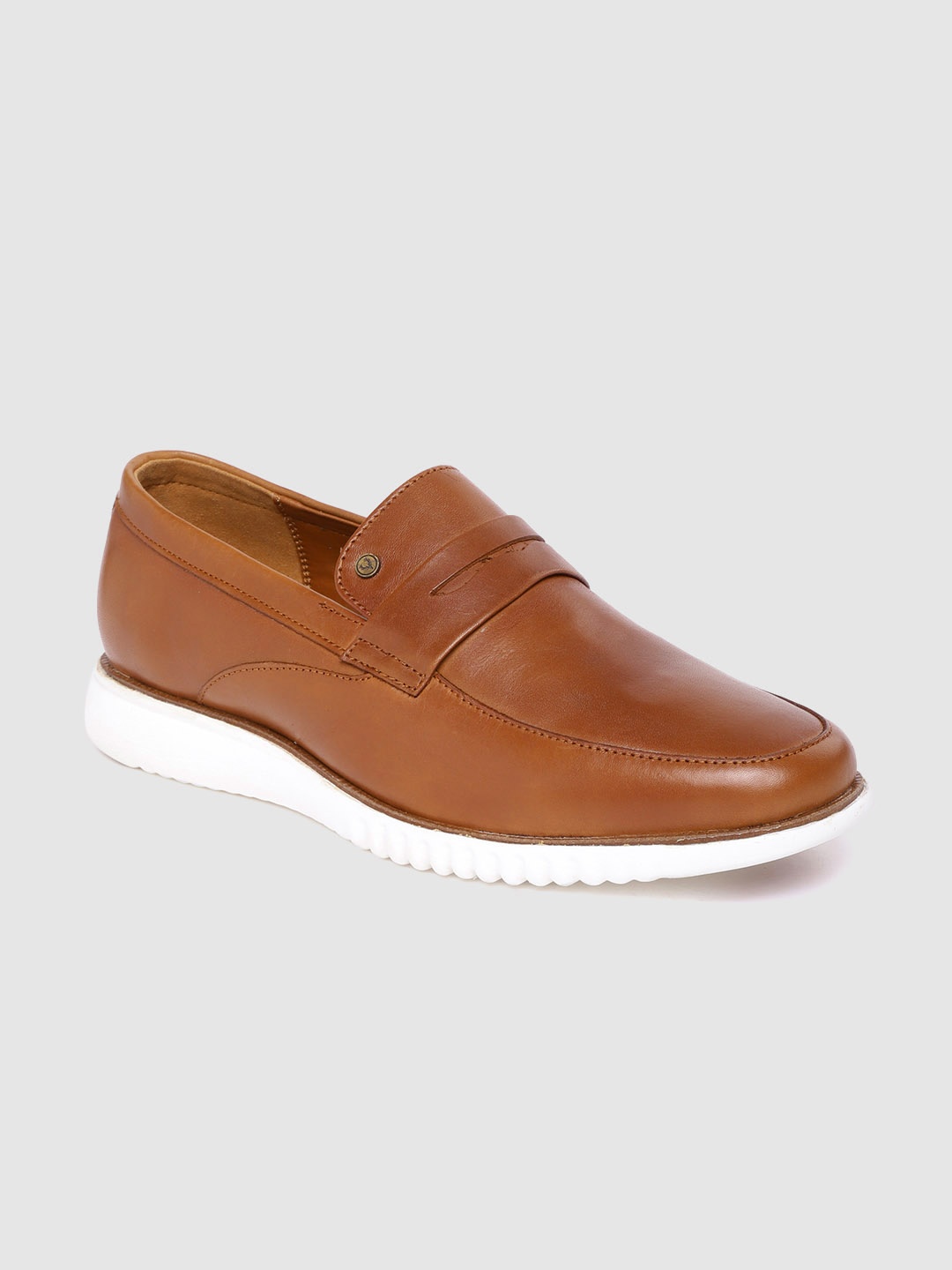 

Allen Solly Men Brown Solid Leather Penny Loafers