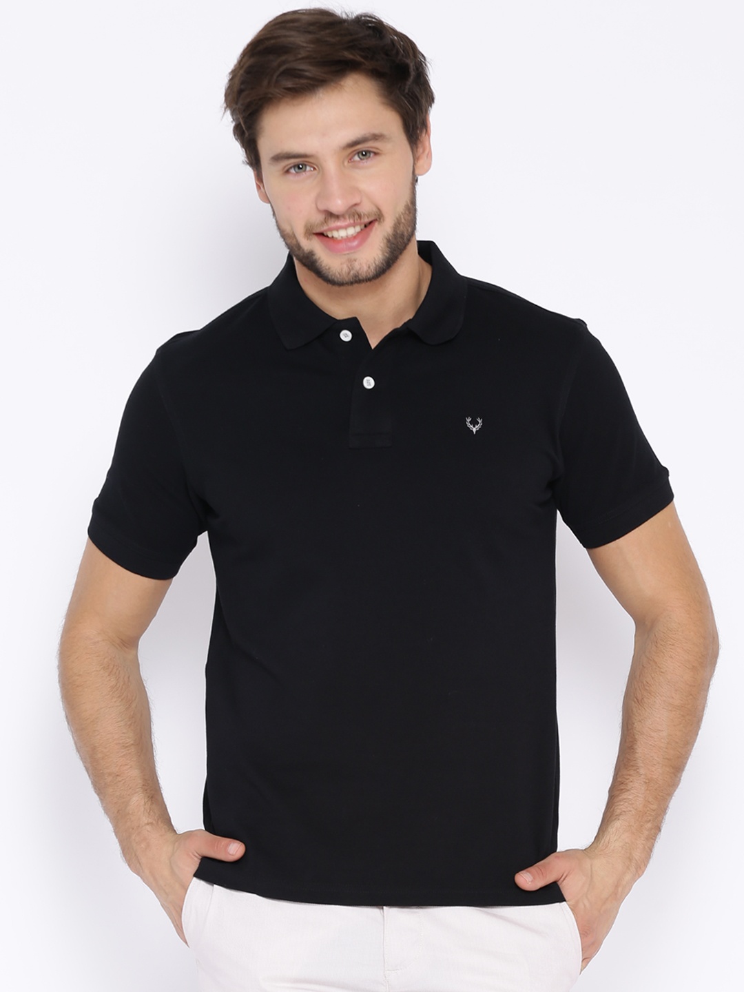 

Allen Solly Black Polo Pure Cotton T-shirt