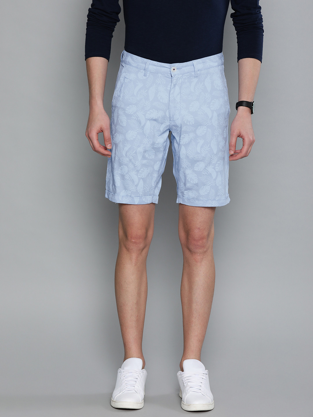 

Louis Philippe Sport Men Blue Printed Slim Fit Regular Shorts