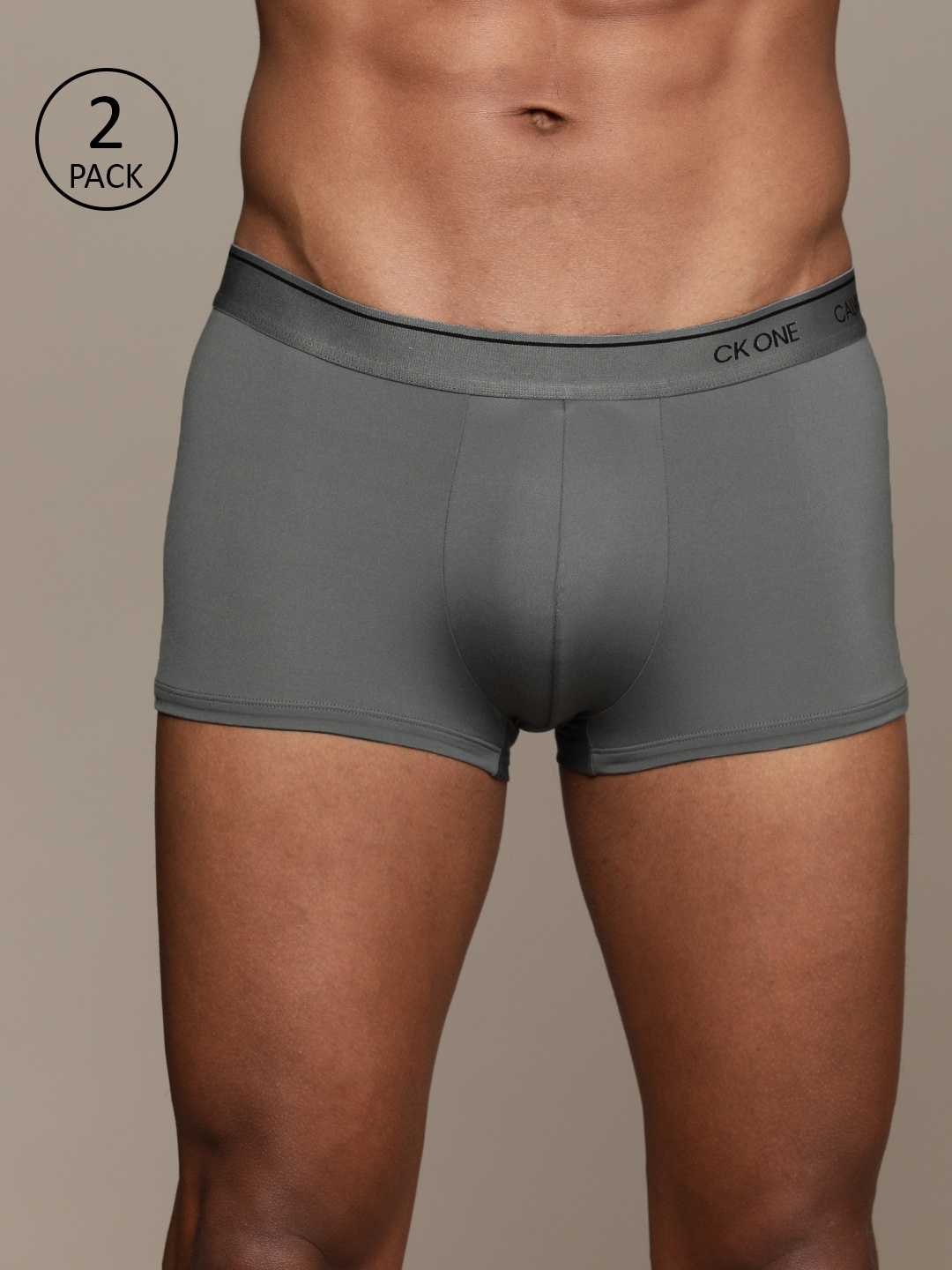 

Calvin Klein Underwear Men Pack Of 2 Grey Solid Low Rise Trunk NB23875GS