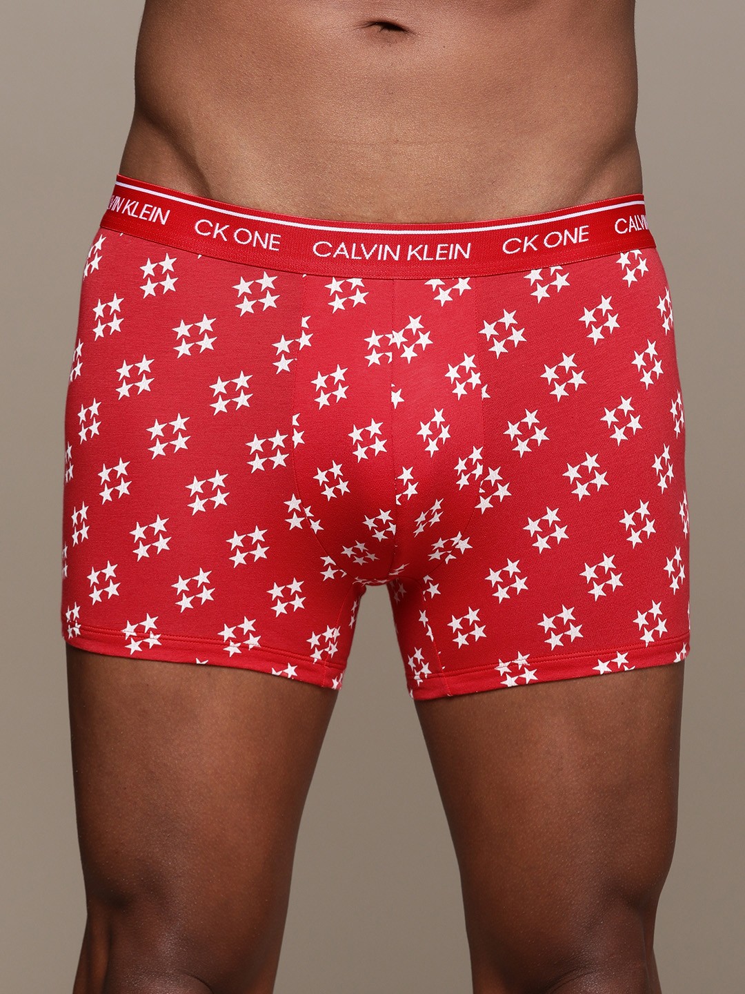 

NEW Calvin Klein Underwear Men Red & White Printed Low Rise Trunk NB2216SC7