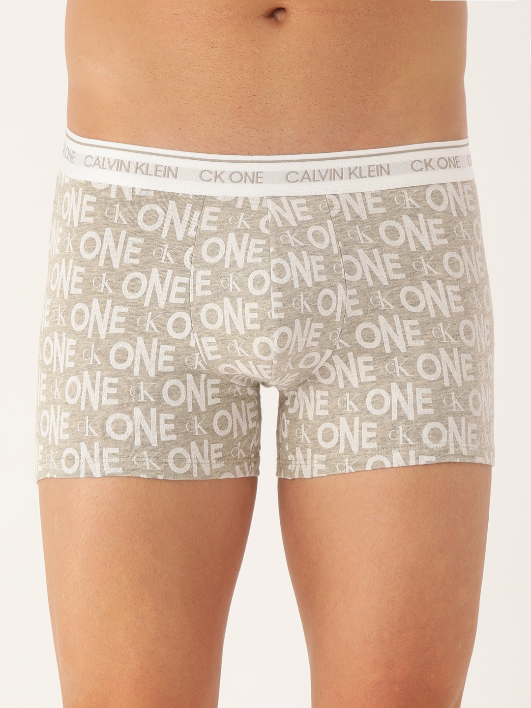 

Calvin Klein Underwear Men Grey Melange & White Printed Trunks NB2216LP5