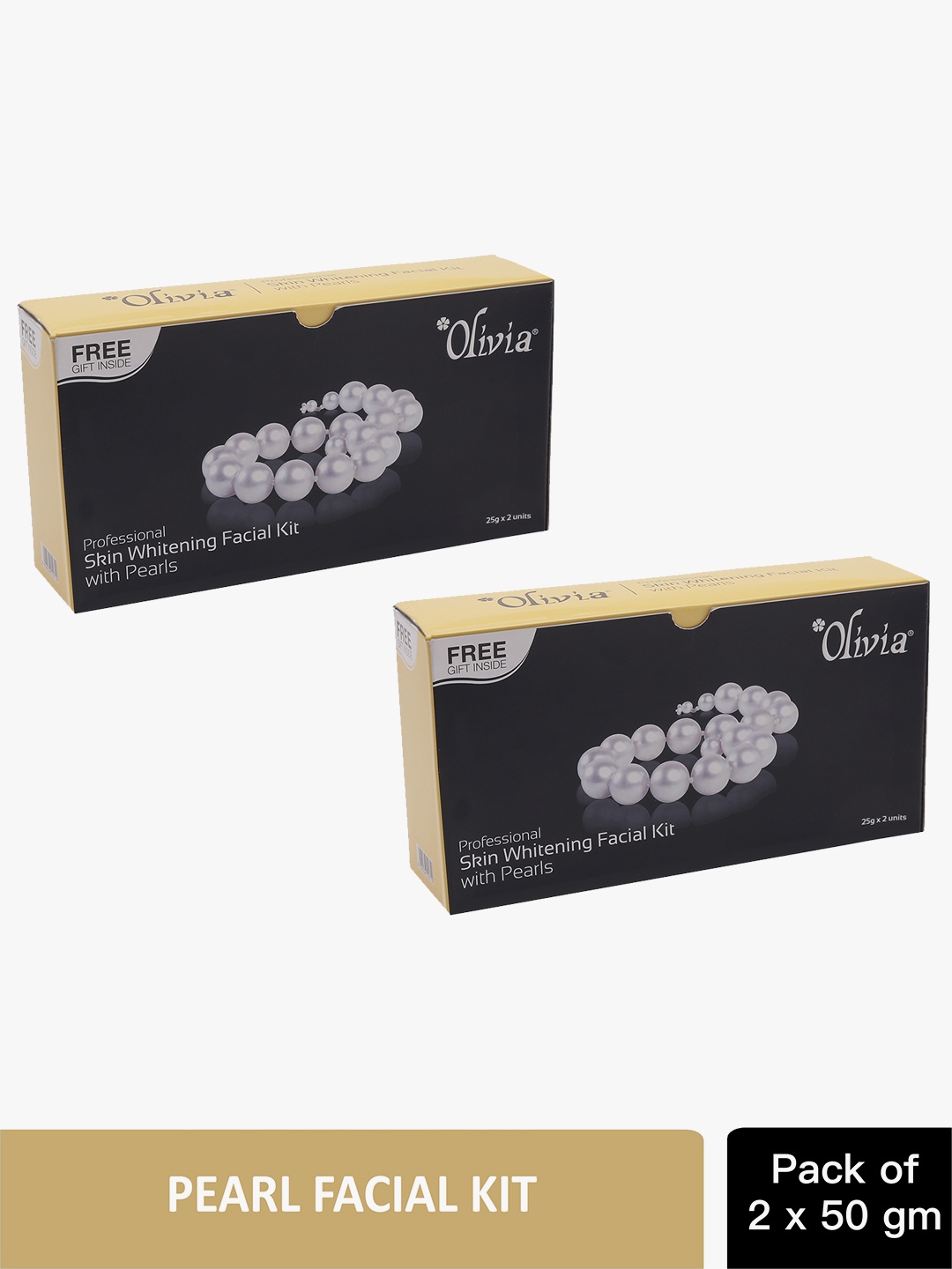 

Olivia Set of 2 Professional Skin Polishing Whitening Pearl Facial Kit, White