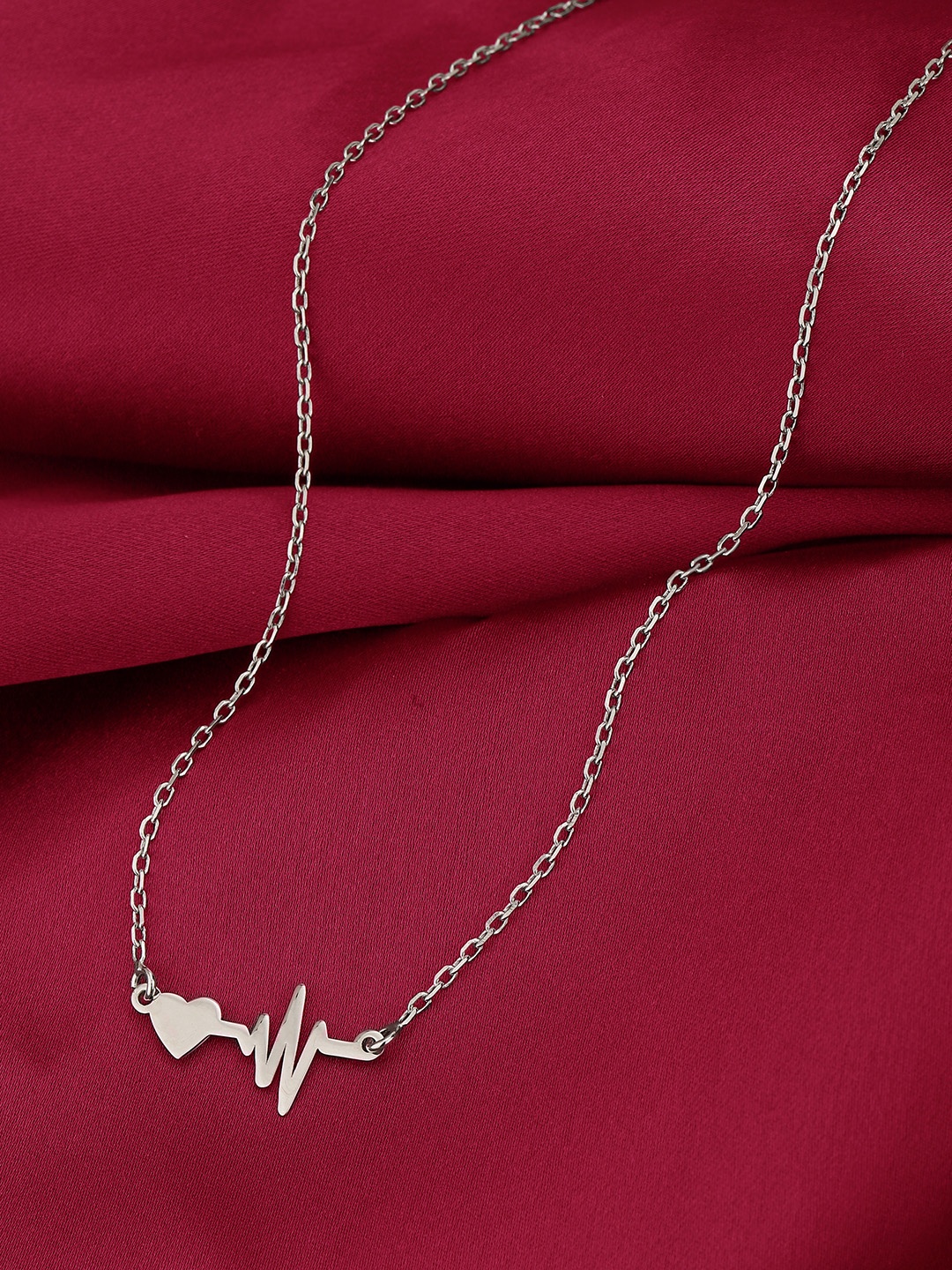 

Carlton London Silver-Toned Rhodium-Plated Necklace