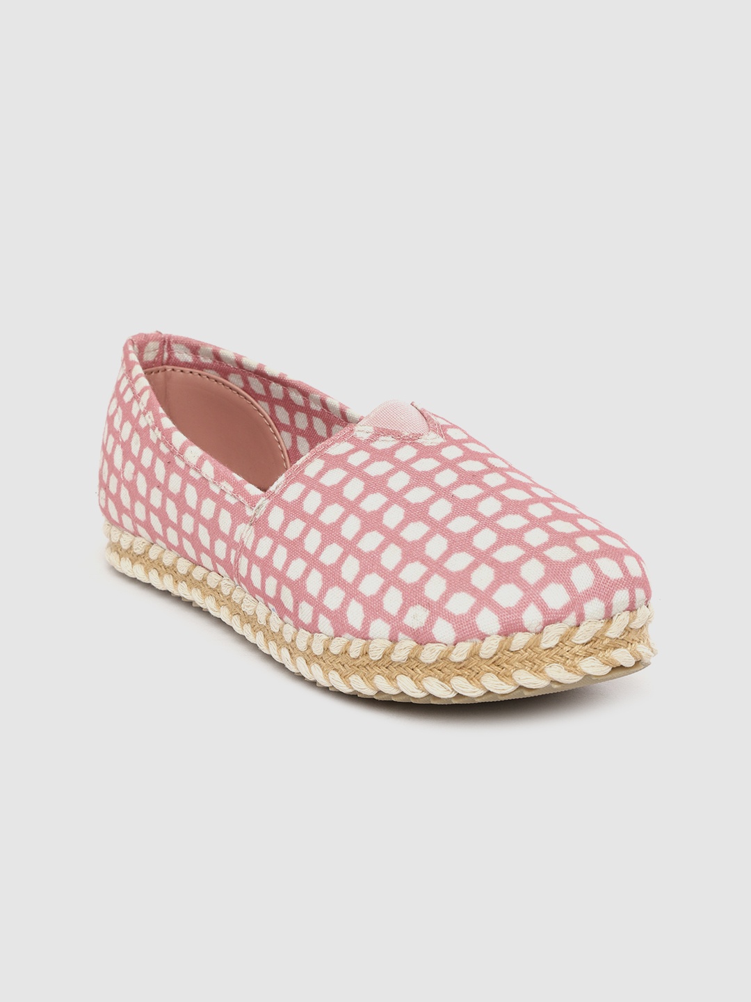 

DressBerry Women Pink & White Printed Espadrilles