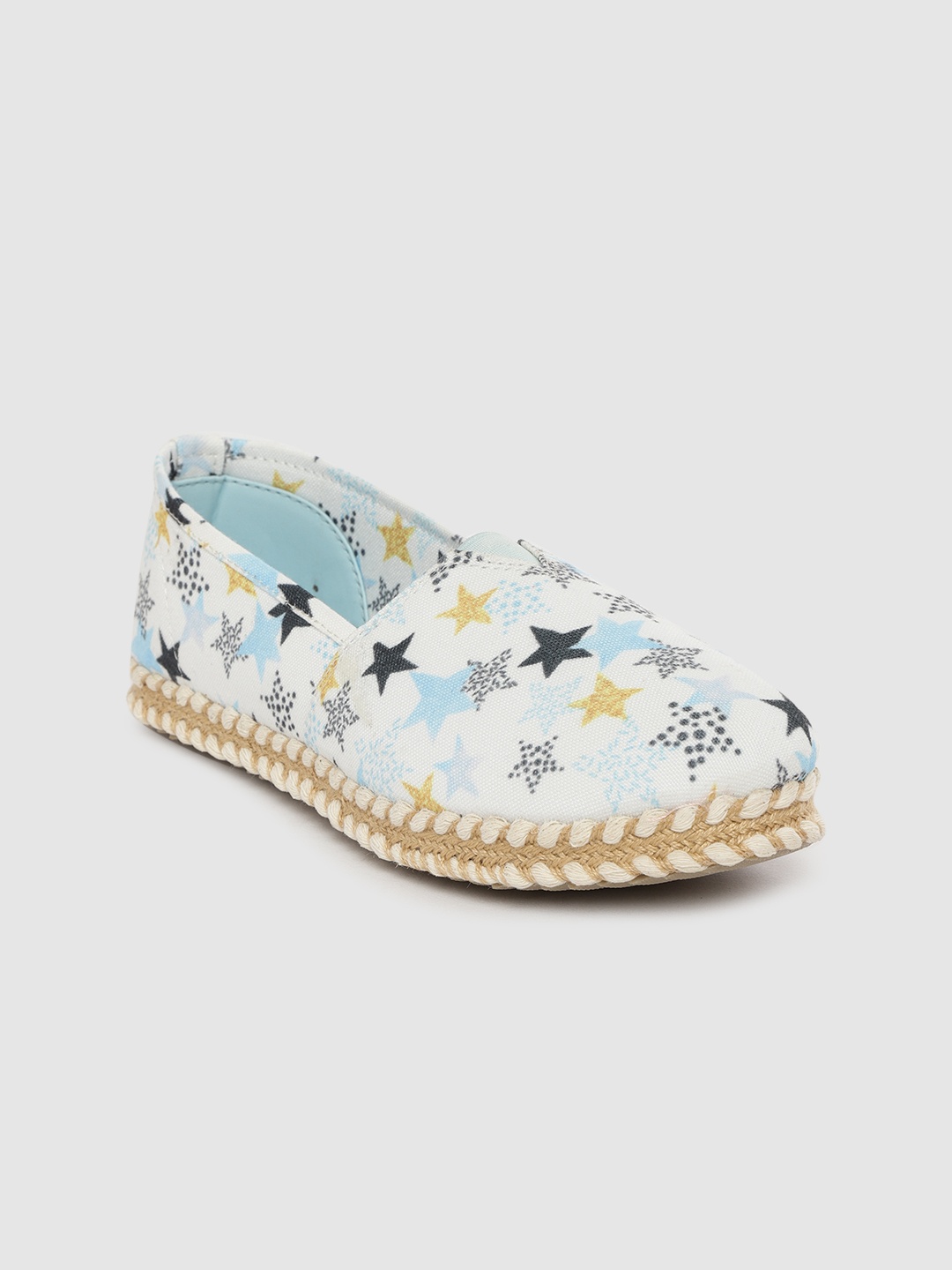 

DressBerry Women White & Blue Star Print Espadrilles