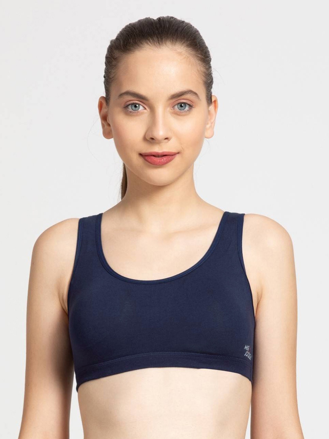 

Jockey Navy Blue Solid Non-Wired Lightly Padded Beginners Bra MJ10-0105