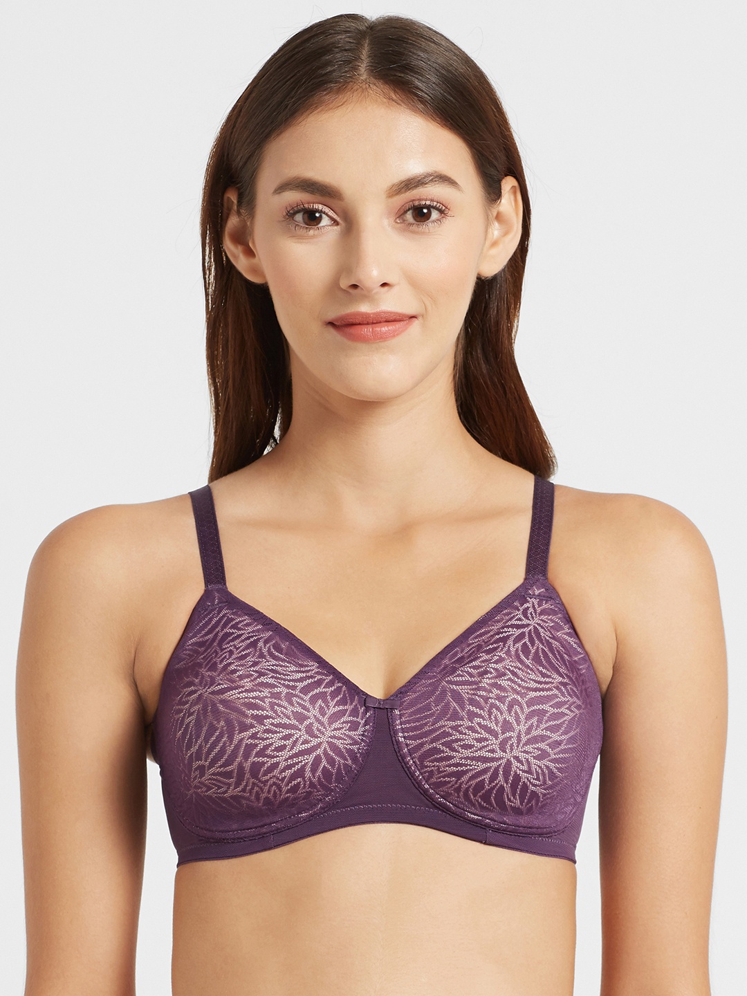

Jockey Purple Self Design Non-Wired Lightly Padded Everyday Bra