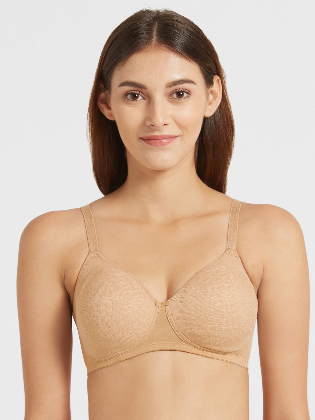 

Jockey Beige Self Design Non-Wired Non Padded Everyday Bra 1830-0103