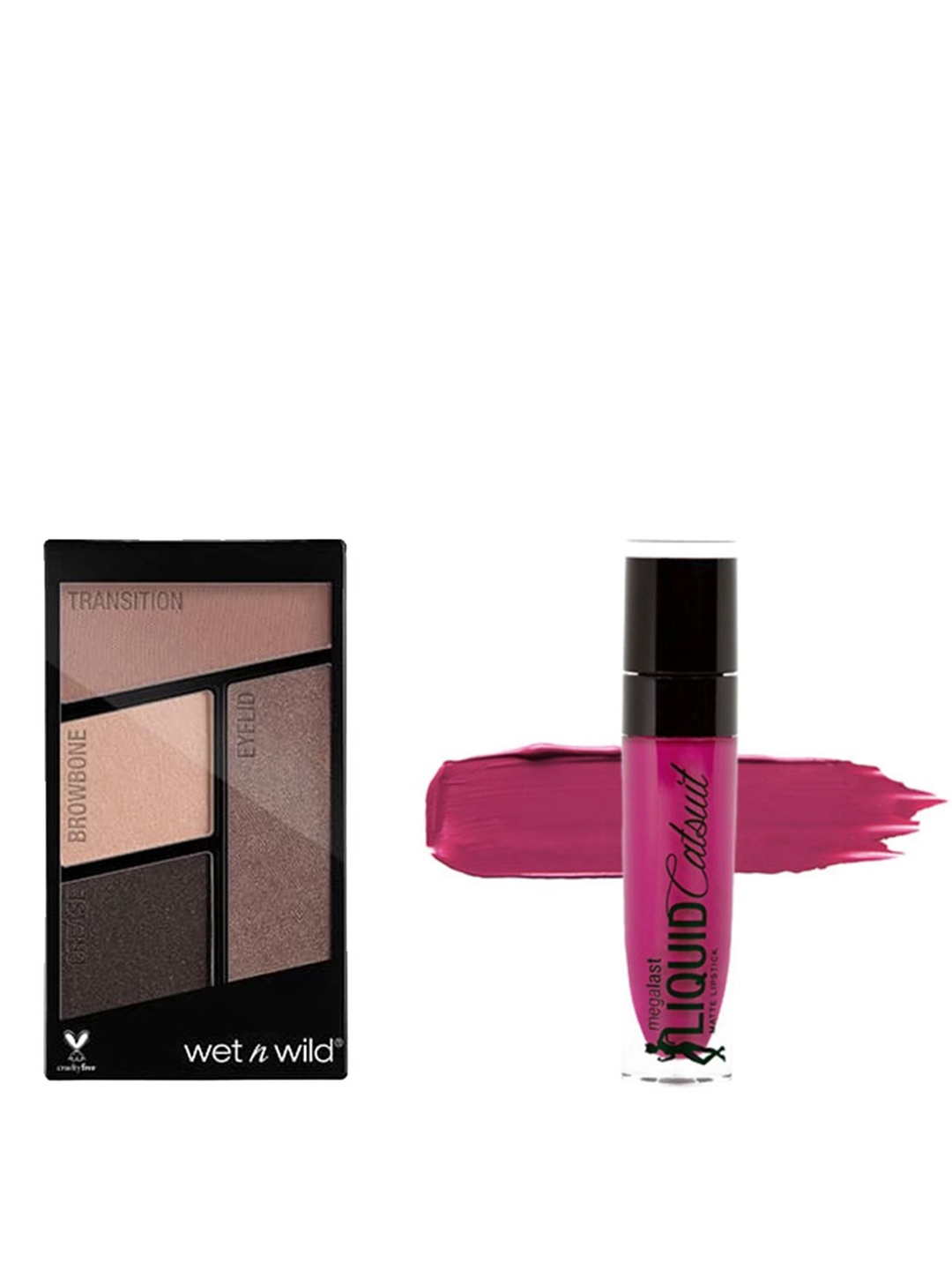

Wet n Wild Set of Eyeshadow & Liquid Lipstick - Silent Treatment & Nice To Fuschia, Fuchsia
