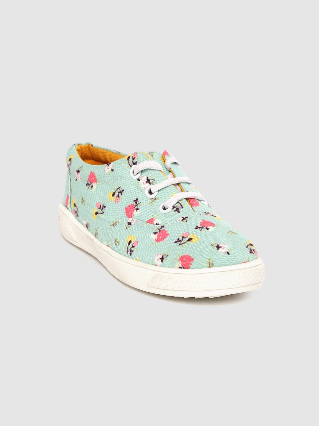 

YK Girls Mint Green & Pink Floral Print Sneakers