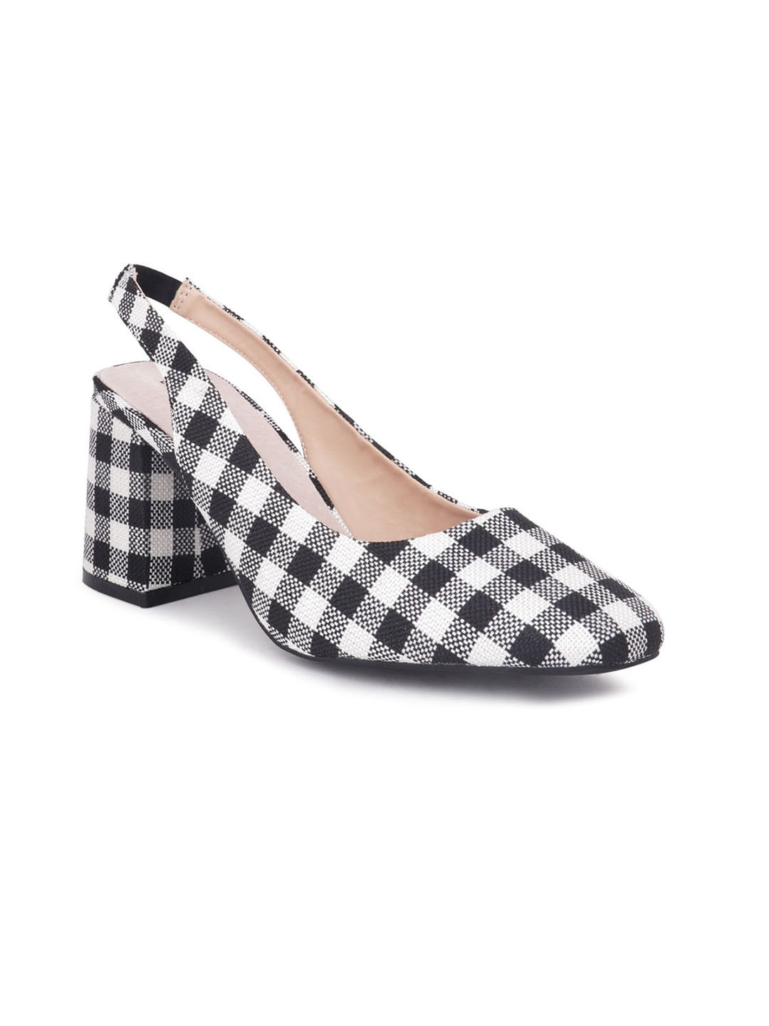 

London Rag Women Black & White Checked Pumps