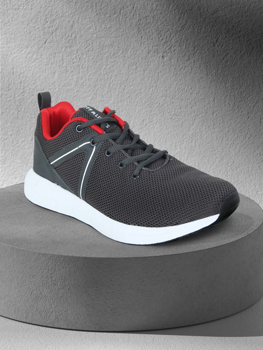 

OFF LIMITS Men Grey & Red Mesh Running Shoes