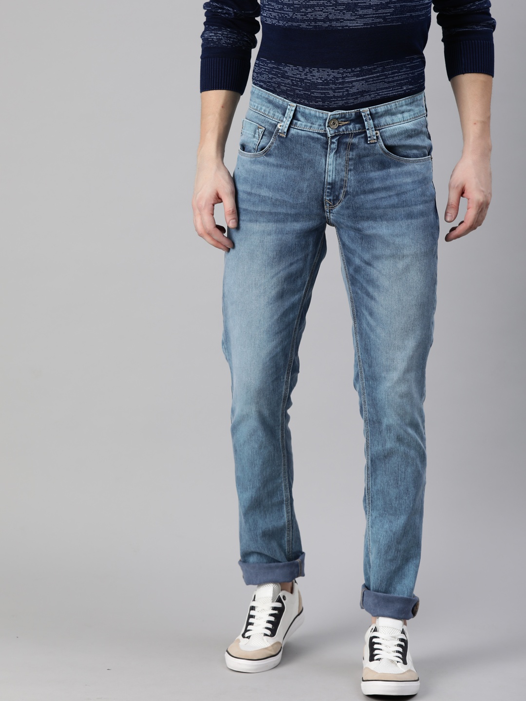 

SPYKAR Men Blue Slim Fit Low-Rise Clean Look Stretchable Jeans