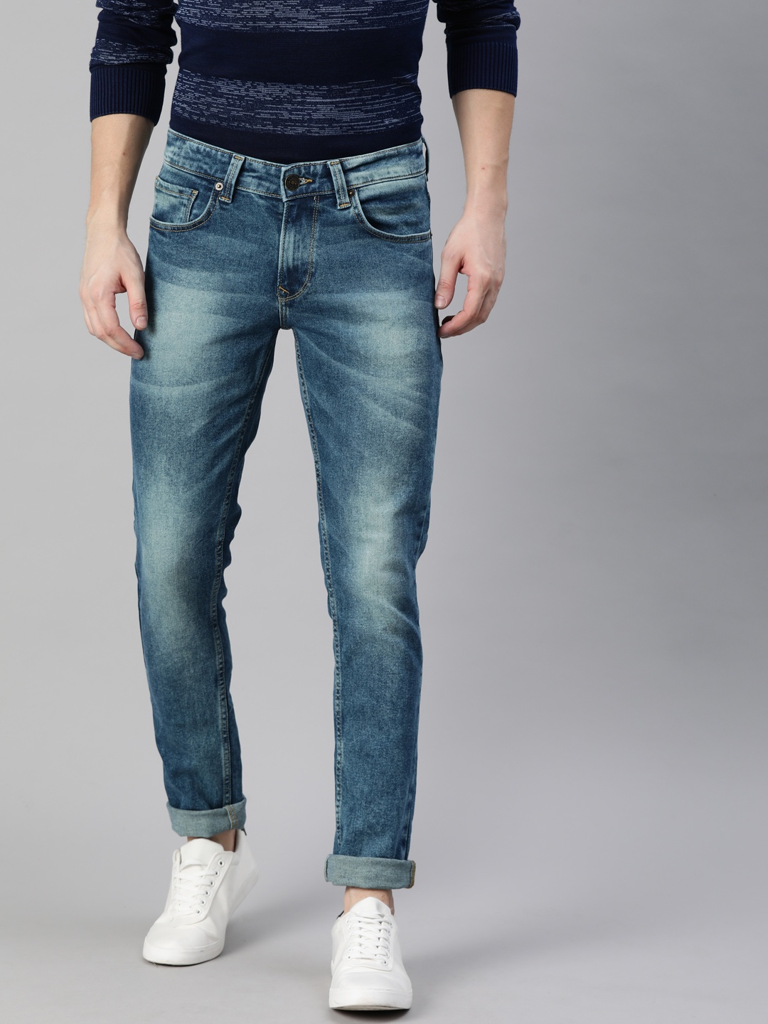 

SPYKAR Men Blue Skinny Fit Low-Rise Clean Look Stretchable Jeans