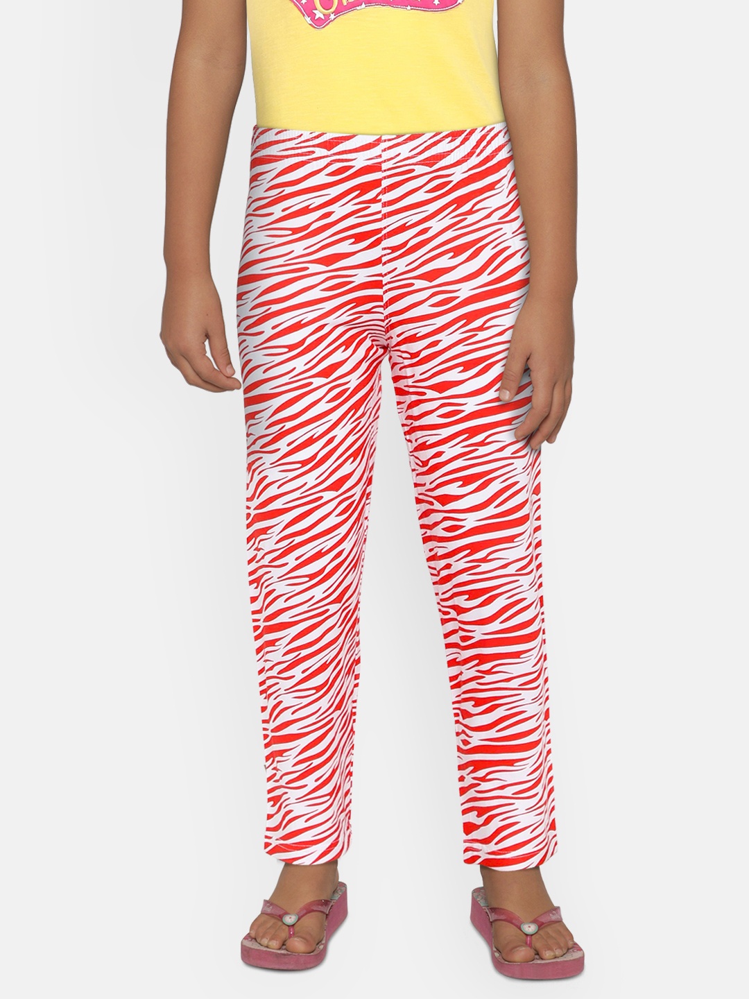 

SINI MINI Girls White & Red Printed Lounge Pants