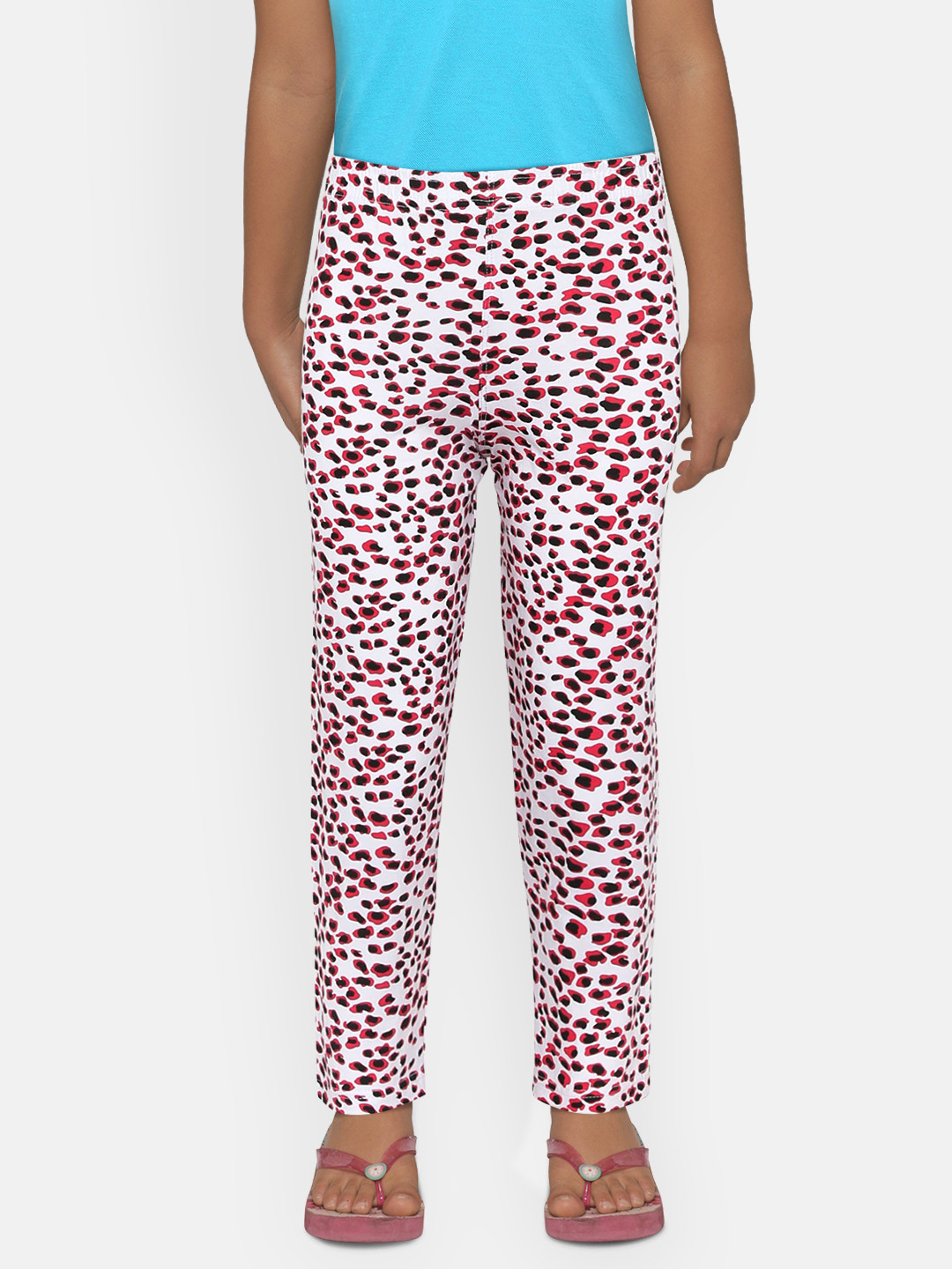

SINI MINI Girls White & Red Printed Regular Fit Lounge Pants
