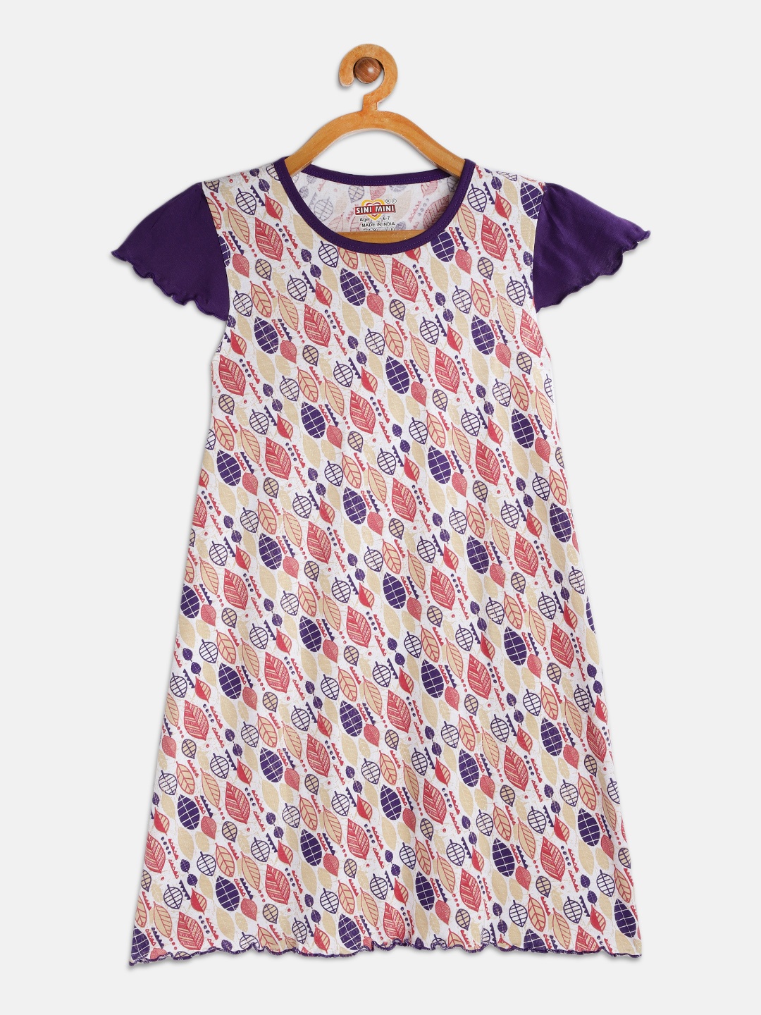 

SINI MINI Girls Multicoloured Printed Nightdress, Multi