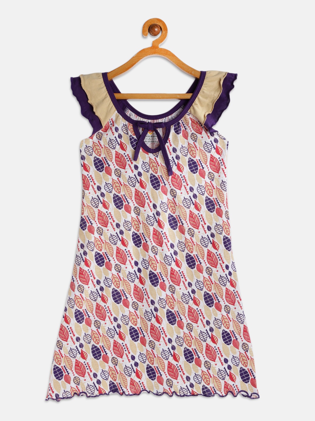 

SINI MINI Girls Multicoloured Printed Nightdress, Multi
