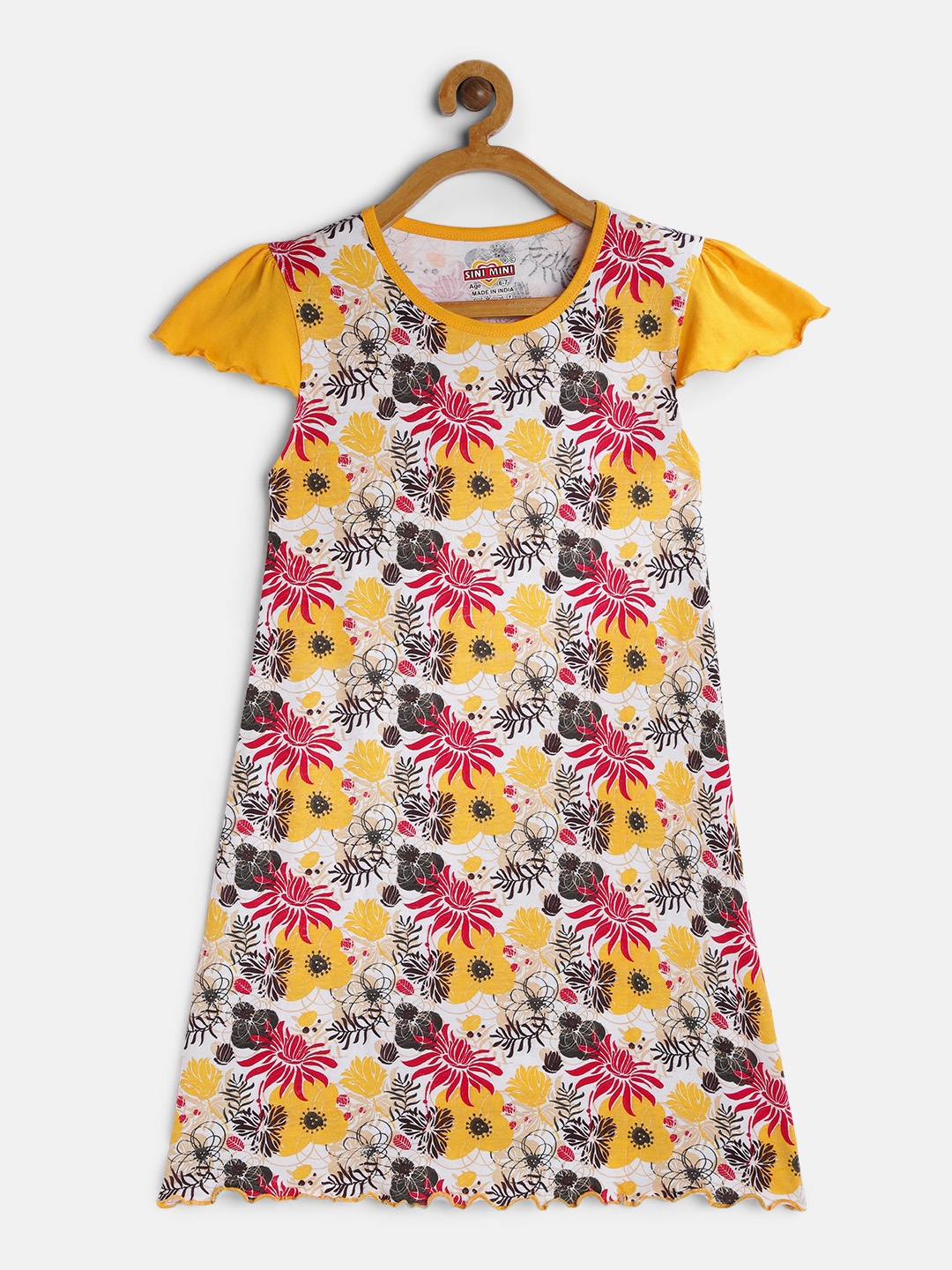 

SINI MINI Girls Multicoloured Printed Nightdress, Multi