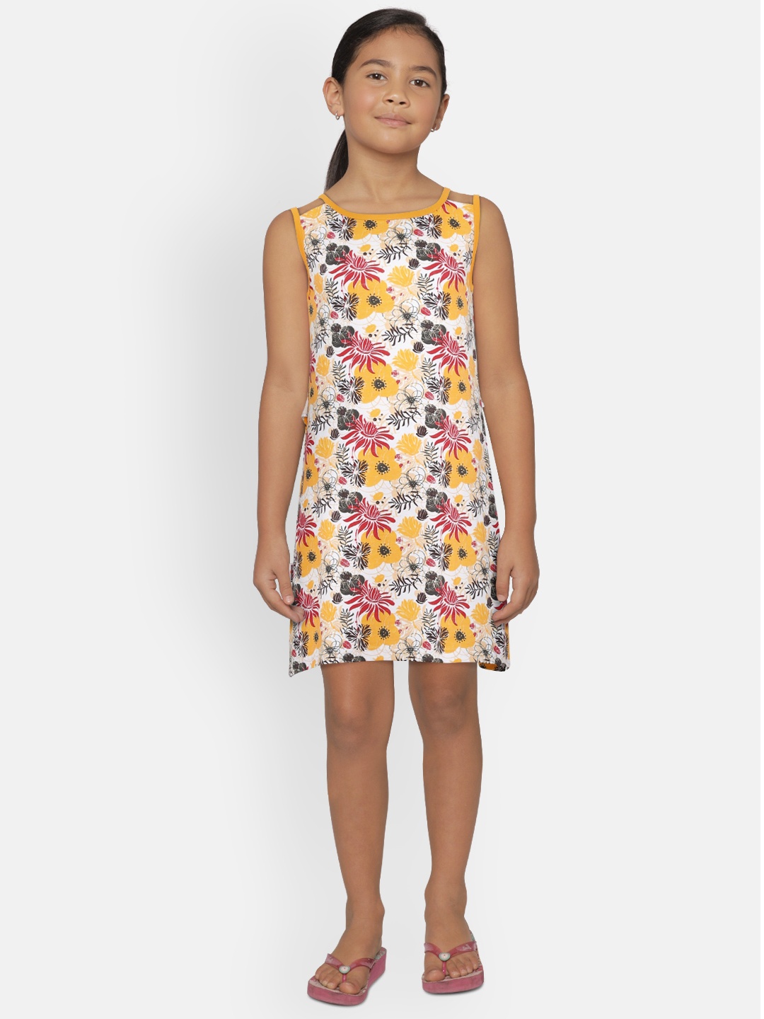 

SINI MINI Girls Multicoloured Printed Nightdress, Multi