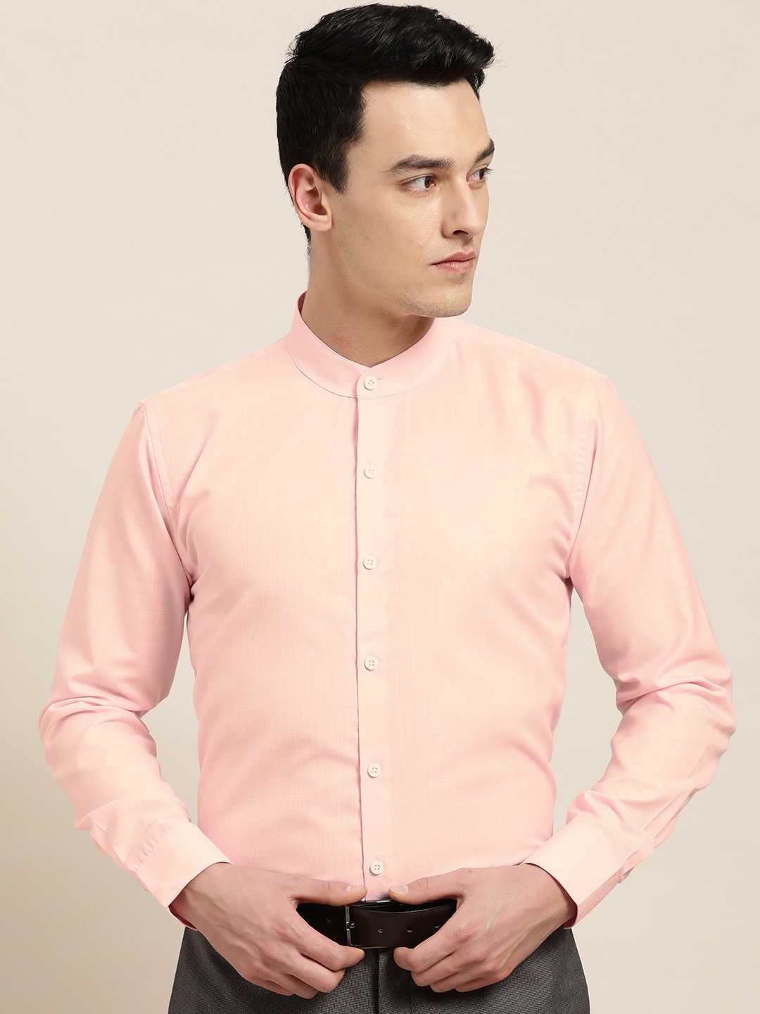 

SOJANYA Men Pink Classic Regular Fit Solid Formal Shirt