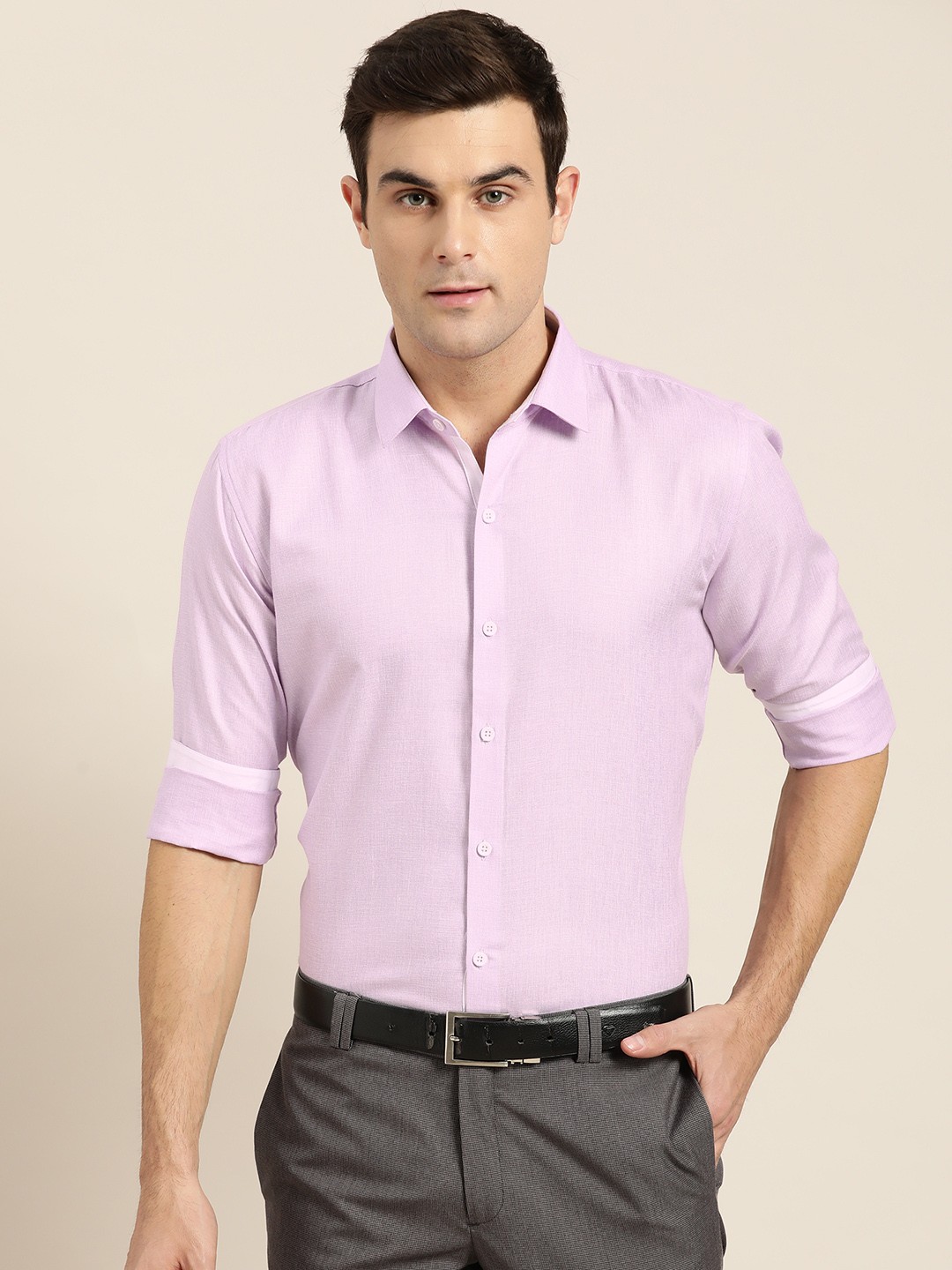 

SOJANYA Men Purple Classic Regular Fit Solid Formal Shirt