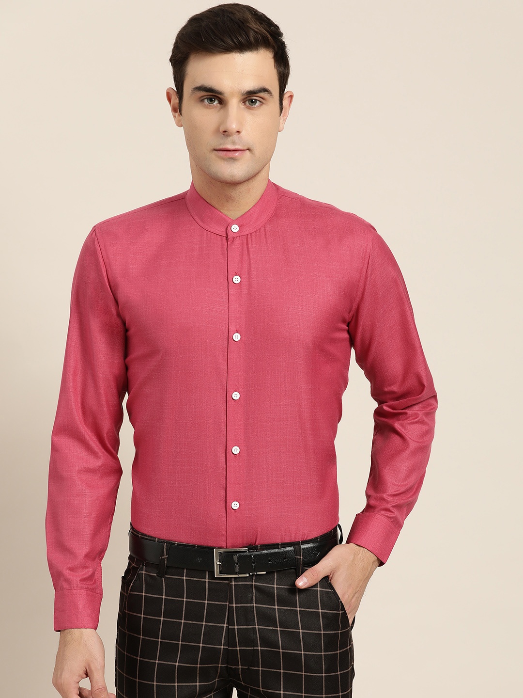 

SOJANYA Men Pink Classic Regular Fit Solid Formal Shirt