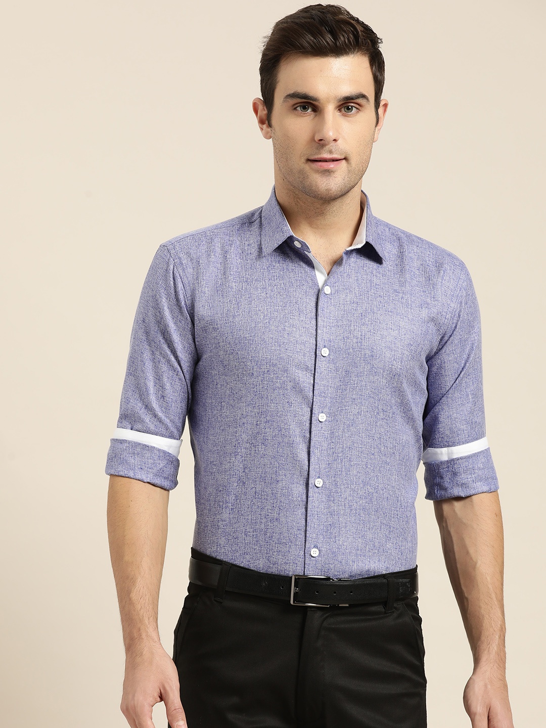 

SOJANYA Men Blue Classic Regular Fit Solid Formal Shirt