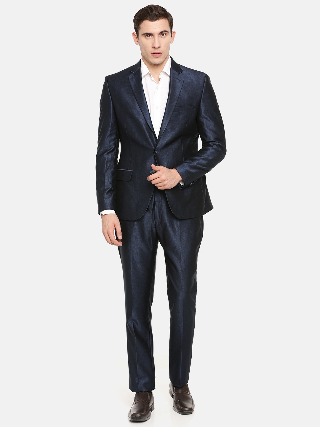 

Parx Men Navy Blue Solid Urban Fit Single-Breasted Formal Suit