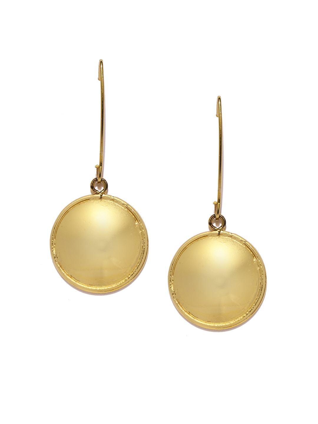 

Fida Gold-Toned Circular Shield Drop Earrings