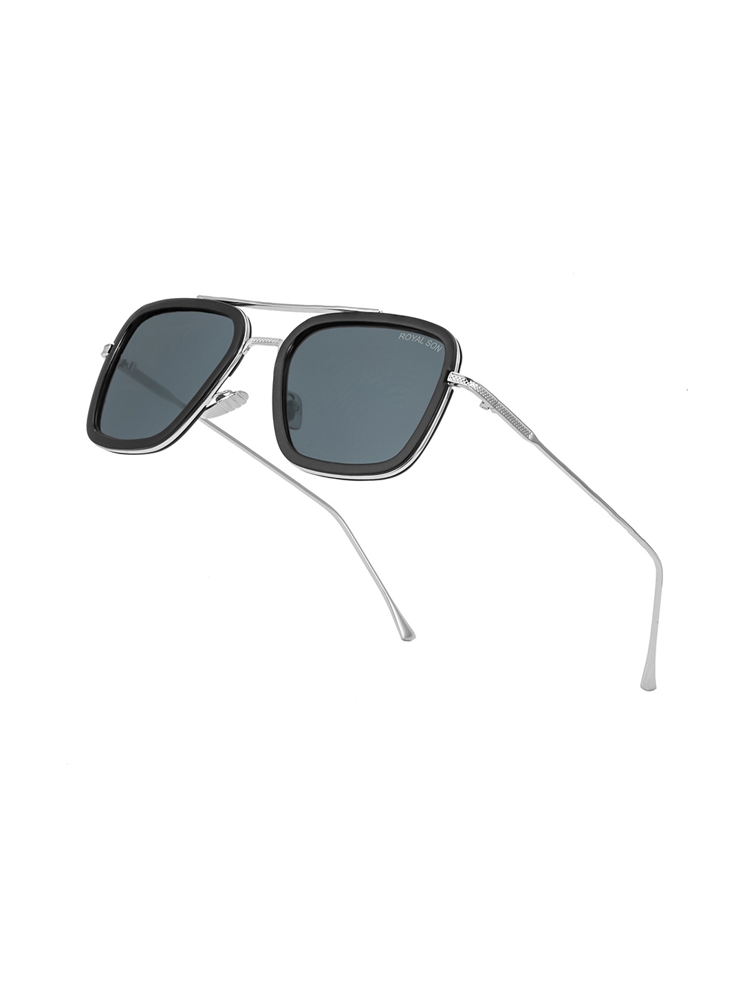 

ROYAL SON Unisex UV Protected Square Sunglasses CHI0071, Black