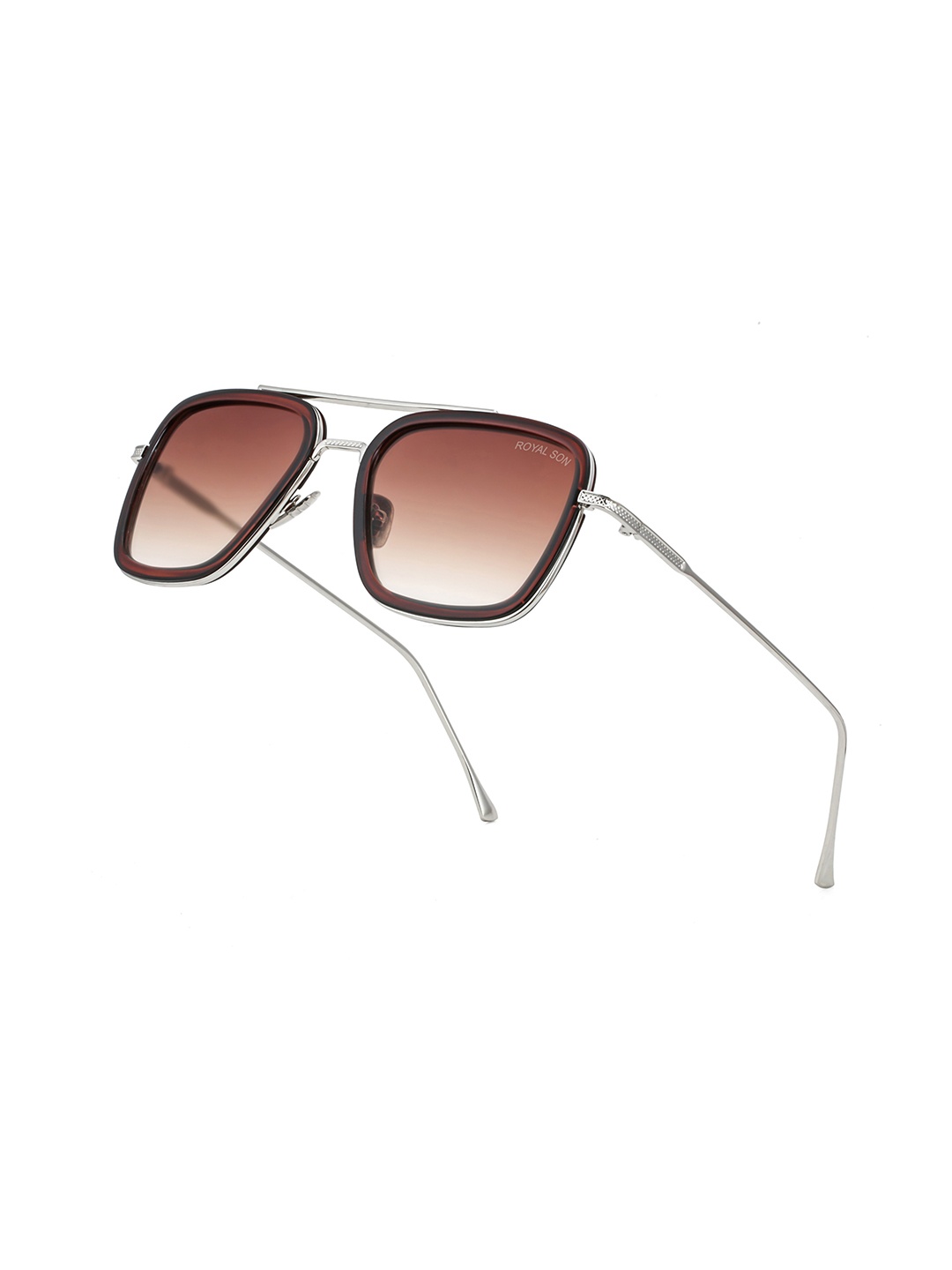

ROYAL SON Unisex UV Protected Square Sunglasses CHI0073, Brown