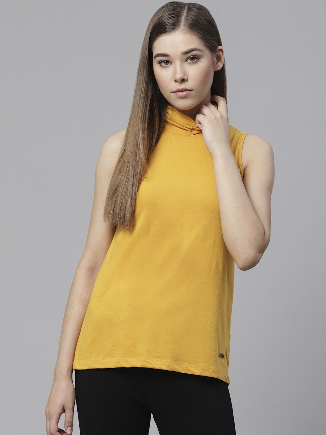 

Roadster Women Mustard Yellow Solid Top