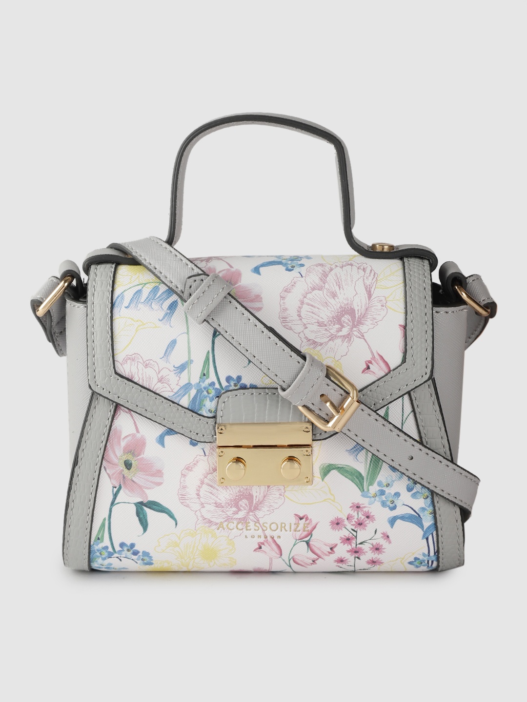

Accessorize Grey & White Printed Satchel Bag