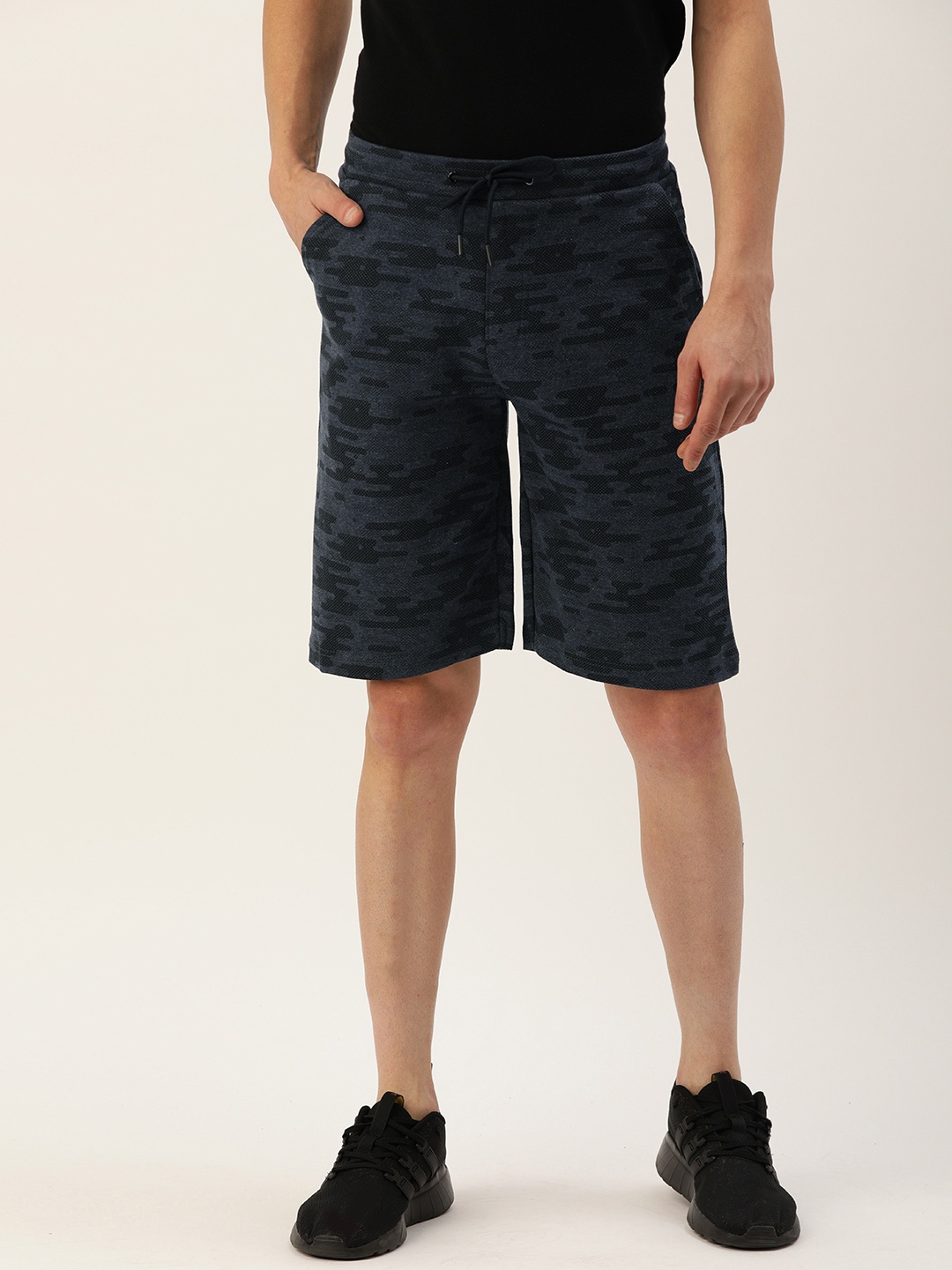 

Proline Active Men Navy Blue Slim Fit Printed Sports Shorts