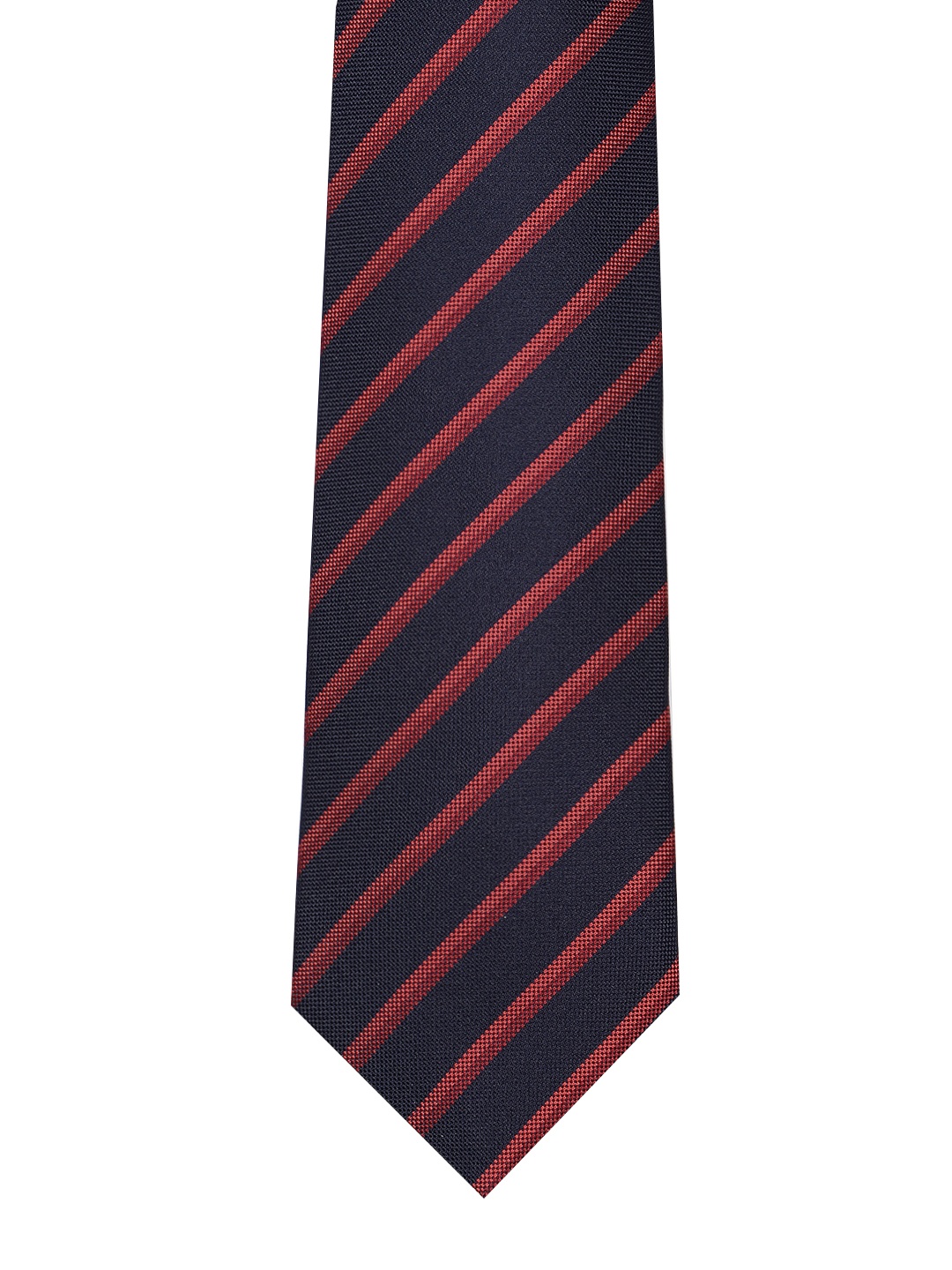 

Louis Philippe Men Navy Blue & Red Striped Broad Tie