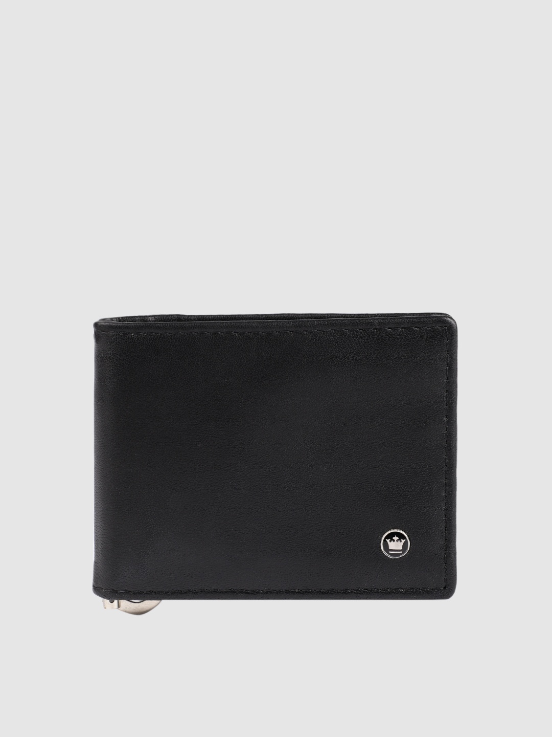 

Louis Philippe Men Black Solid Leather Money Clip