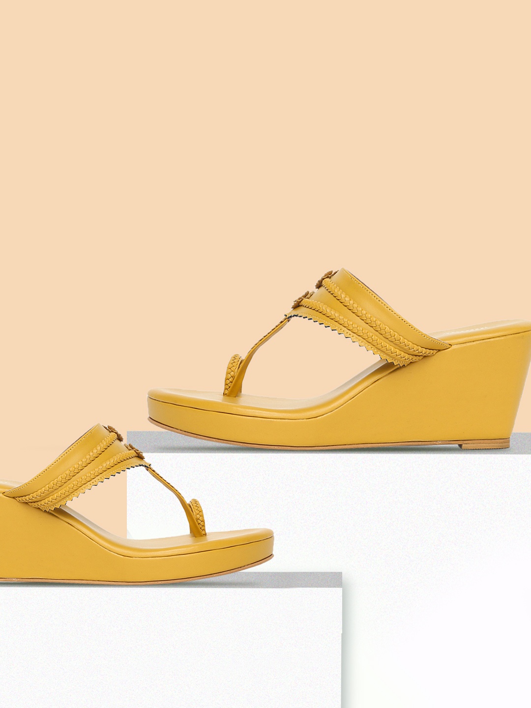 

Anouk Women Mustard Solid Wedges